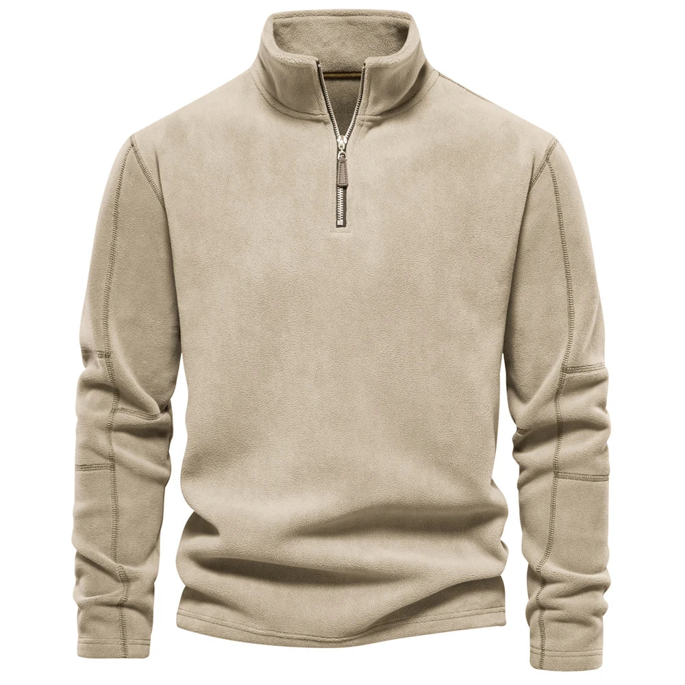 Men’s Fleece Zip Pullover Jacket – Thick Warm Soft Shell, Premium Winter Wear