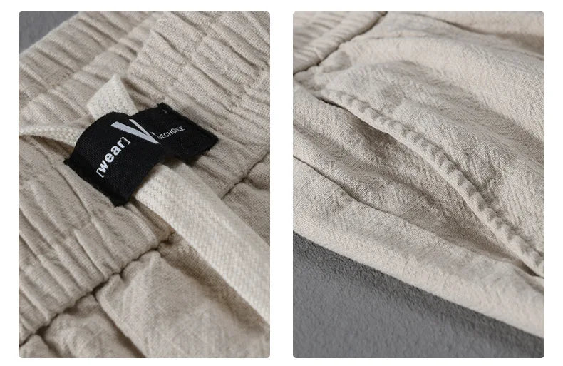 Pantaloni cargo da uomo in lino con coulisse – Stile casual leggero