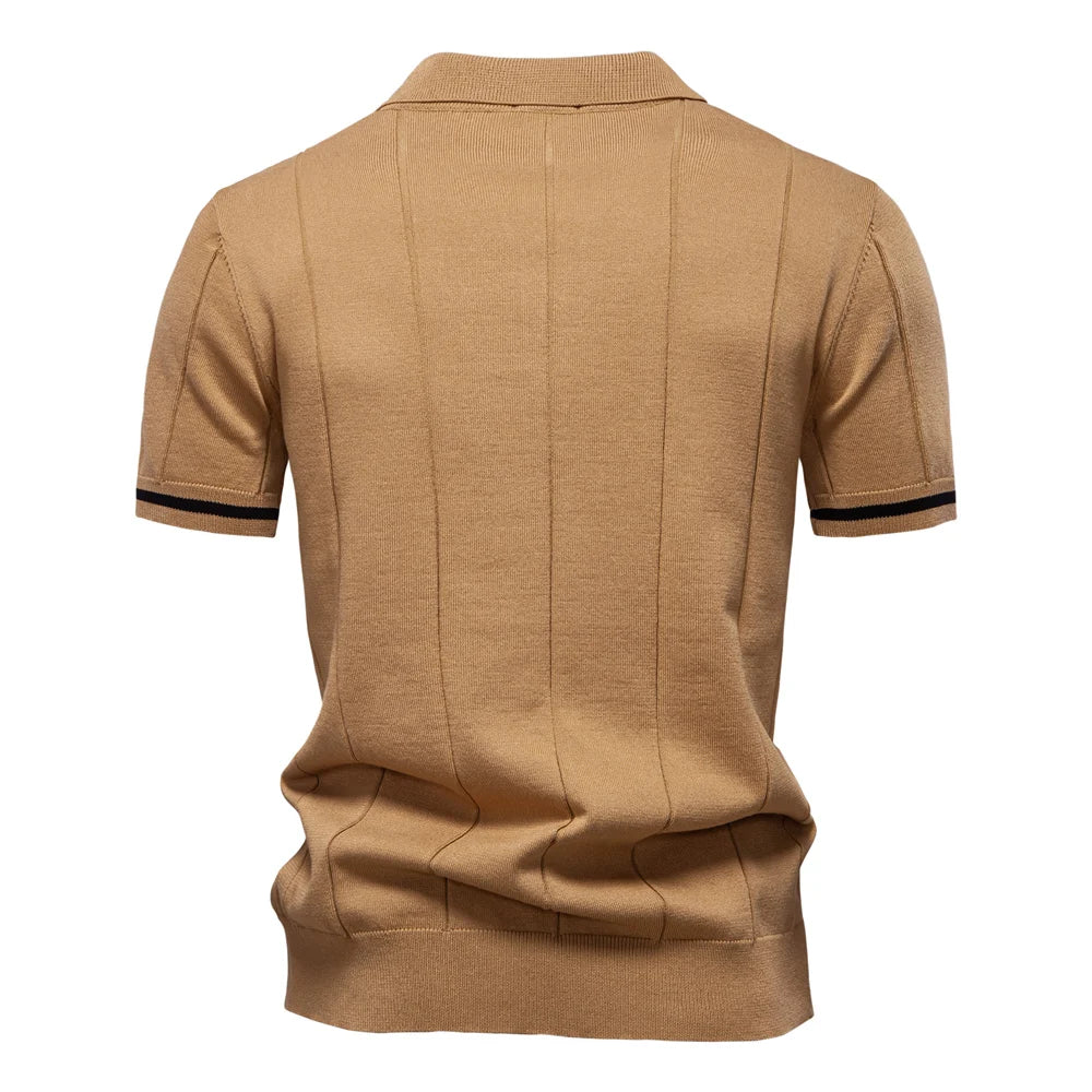 Men's zip-up athletic, formal, office sports polo shirt