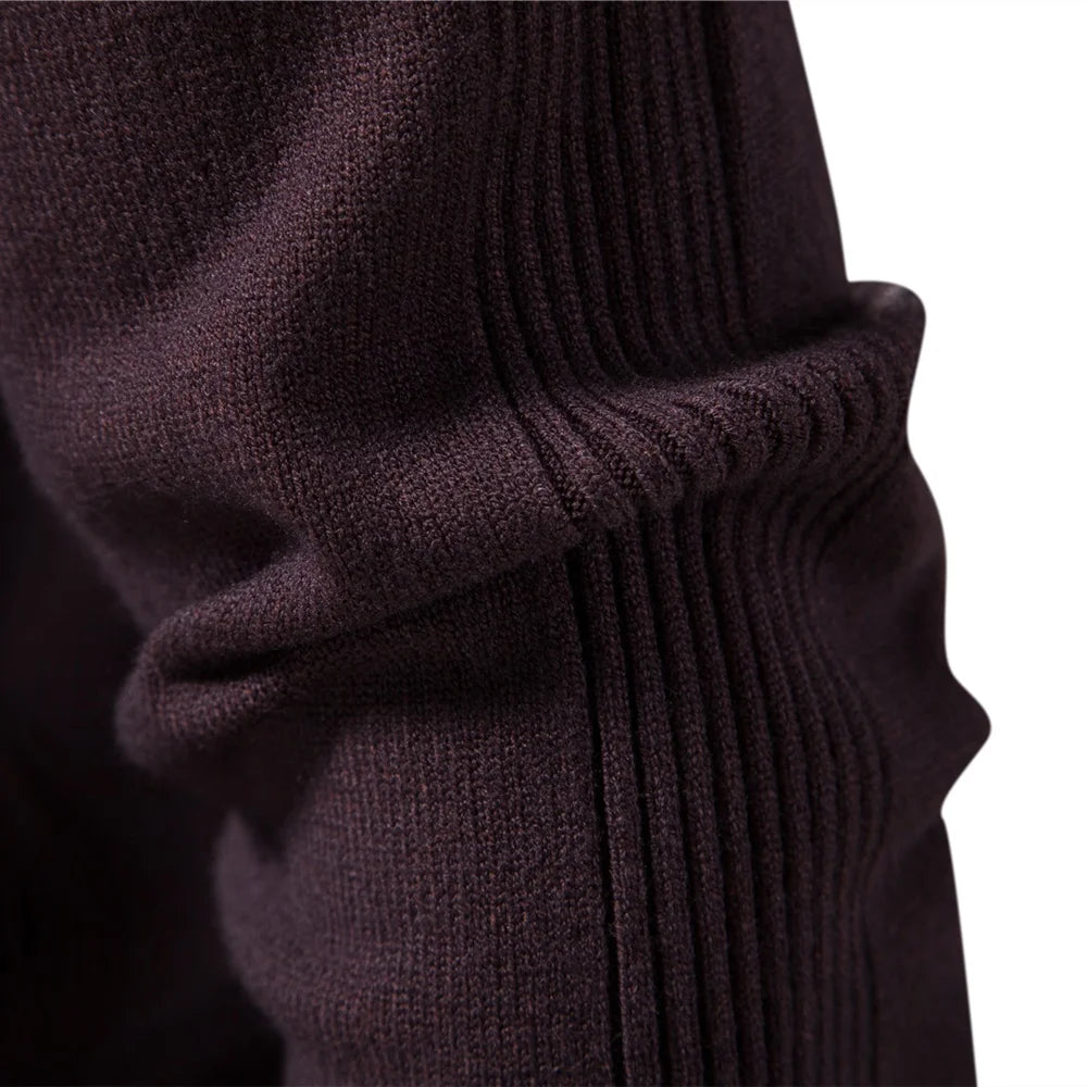 Men’s Classic Turtleneck Sweater – Slim Fit, Solid Color, Warm Winter Pullover