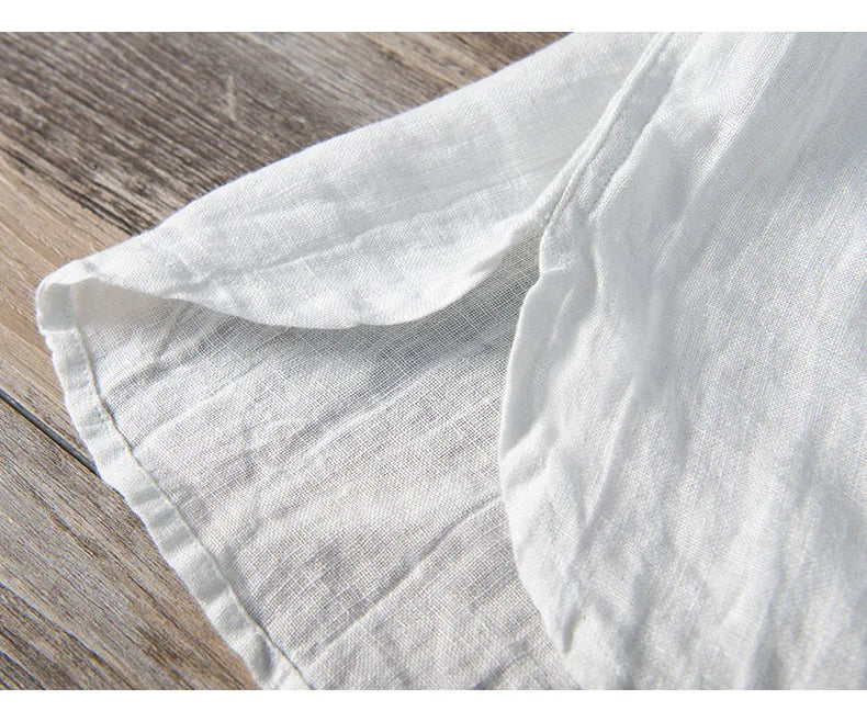 Vintage Men's lightweight short-sleeved 100% linen shirt