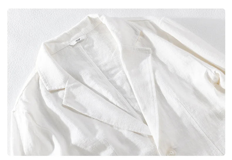 Giacca blazer casual in lino da uomo – Stile streetwear leggero e ampio