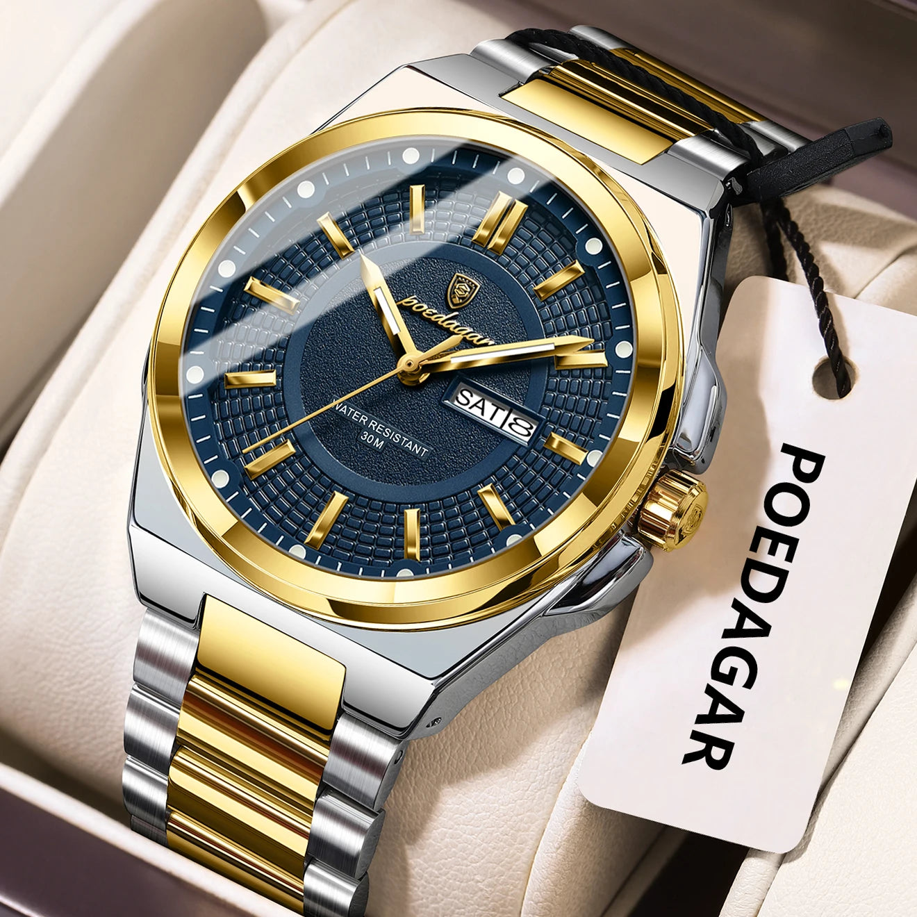 Original Men Clock Quartz ,Date ,Week Luxury Man Waterproof