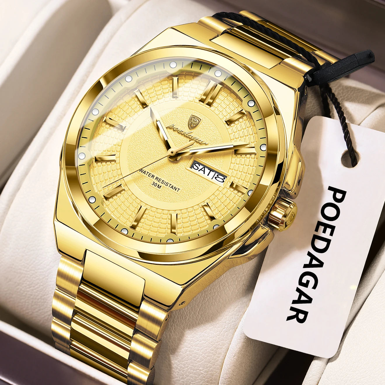 Original Men Clock Quartz ,Date ,Week Luxury Man Waterproof