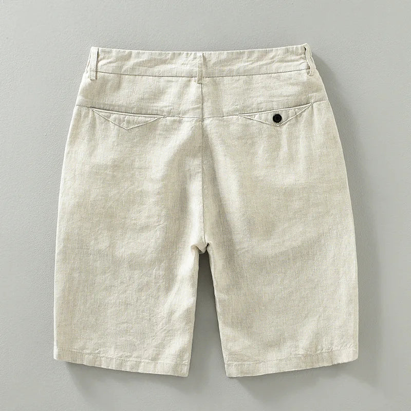 Simple Breathable 100% Linen Shorts - Clothing Straight Summer Pants