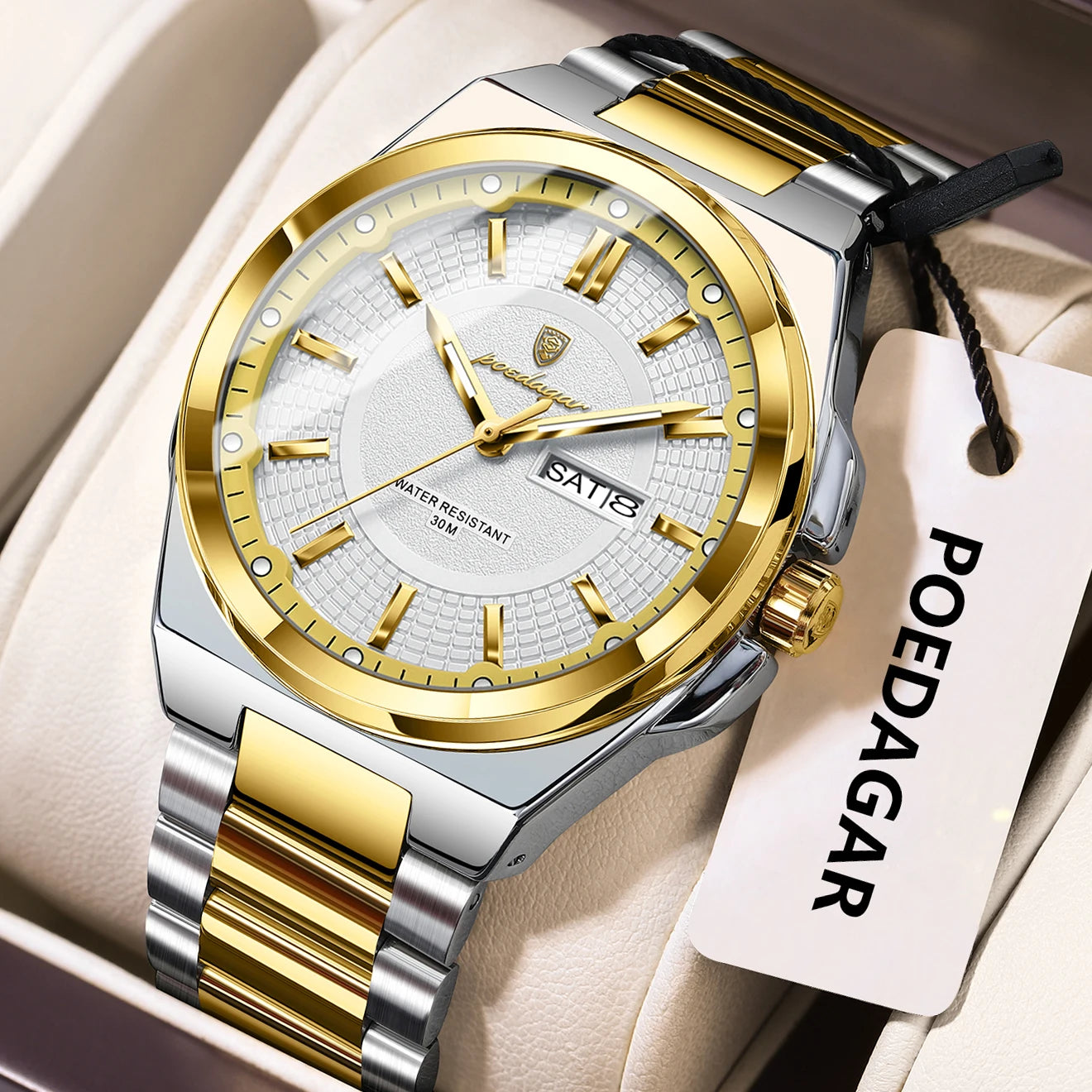 Original Men Clock Quartz ,Date ,Week Luxury Man Waterproof