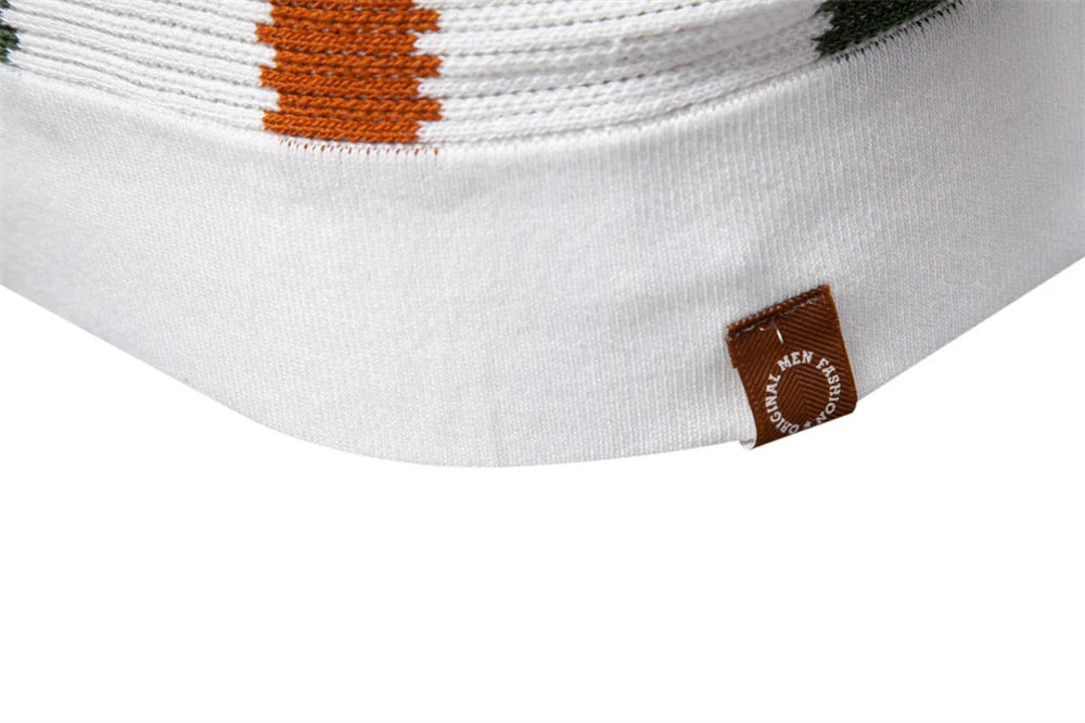 Men's Ribbed Knit Polo High quality Male Polo Shirt