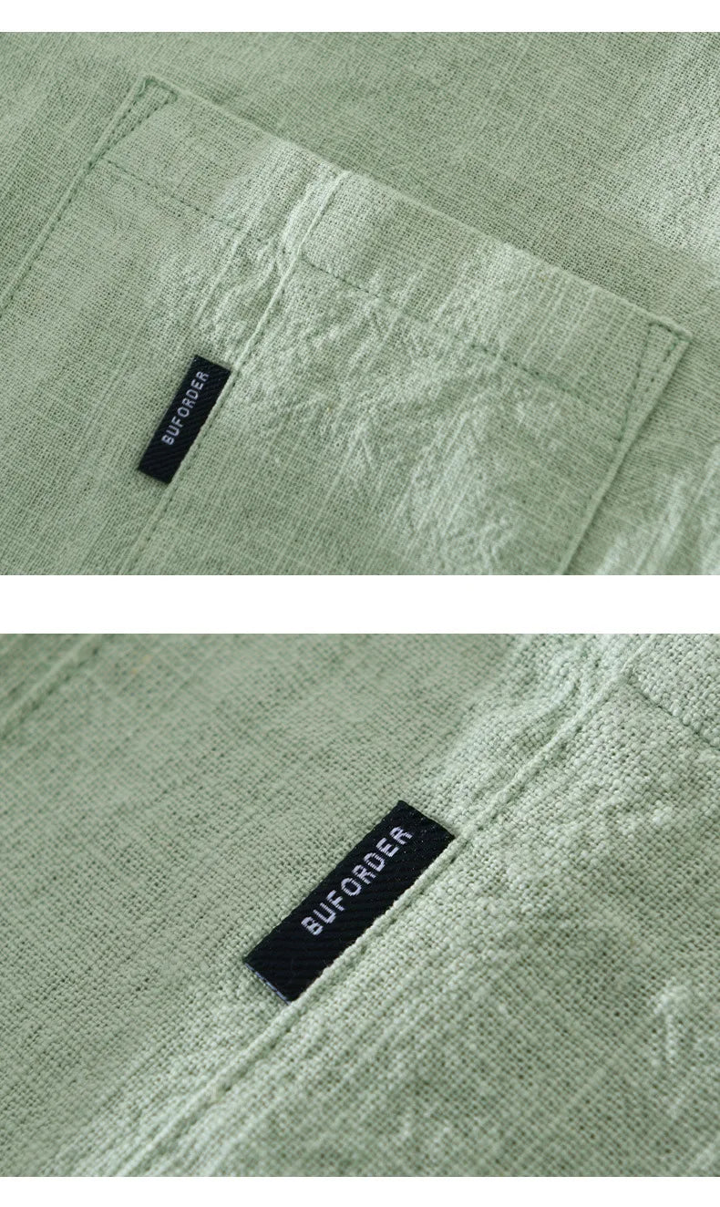 Completo estivo casual traspirante con pantaloncini e camicia a maniche corte per uomo