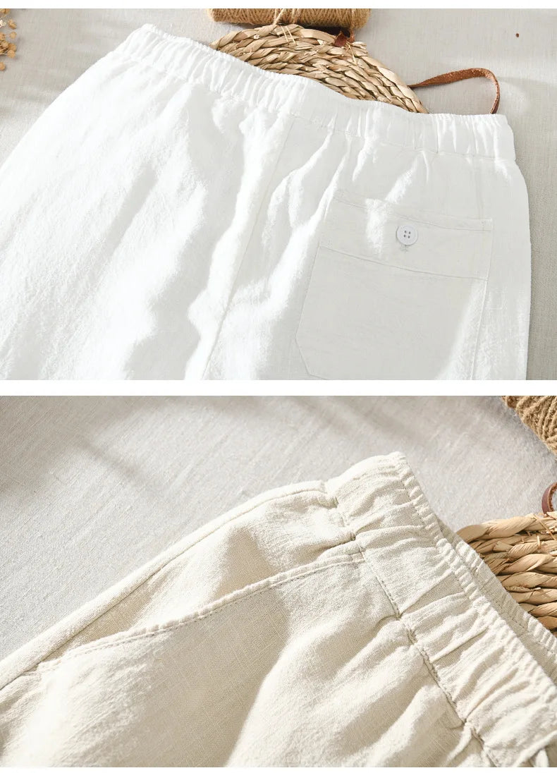 Pantaloni casual da uomo in lino con coulisse – Streetwear leggero alla caviglia
