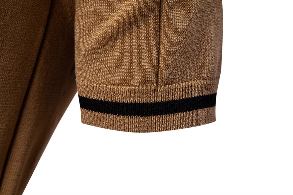 Men's zip-up athletic, formal, office sports polo shirt