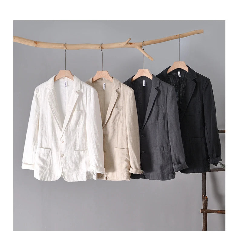 Blazer da uomo in lino e cotone – Stile casual vintage