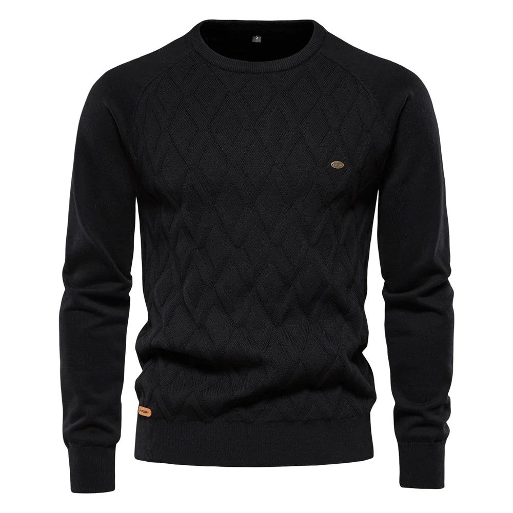 Maglione da uomo in maglia Argyle – Classico pullover invernale a maniche lunghe con scollo a V